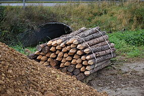 Baumaterial für die Renaturierung.