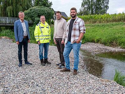 Gruppenfoto mit Verantwortlichen v. l. Uwe Bühning, Thomas Rehme, Mathias Westermeyer, Kai Holzgräfe